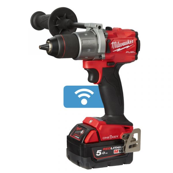 Дрель-шуруповерт аккумуляторный MILWAUKEE, M18 ONEDD2-502X, 135Нм (+заряд.пр., 2акум. Х5Ач, HDкейс)