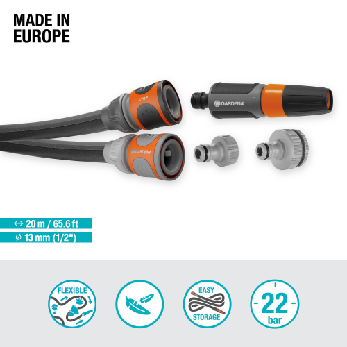 Шланг Gardena Liano Life Set текстильний садовий 13 мм 1/2&quot; 20 м