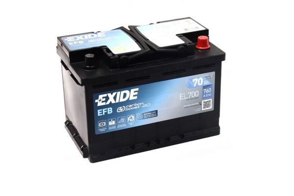 Акумулятор 70Ah-12v Exide EFB (278х175х190), R, EN760