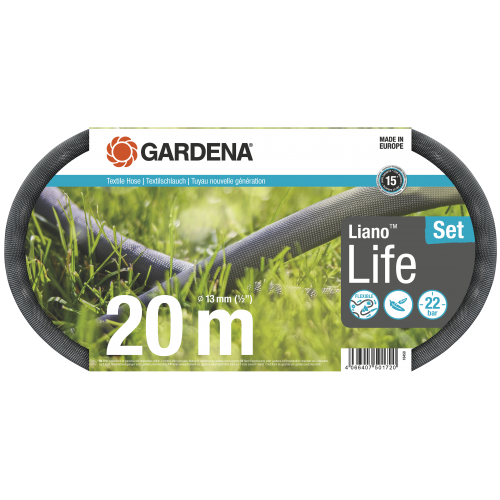 Шланг Gardena Liano Life Set текстильний садовий 13 мм 1/2&quot; 20 м
