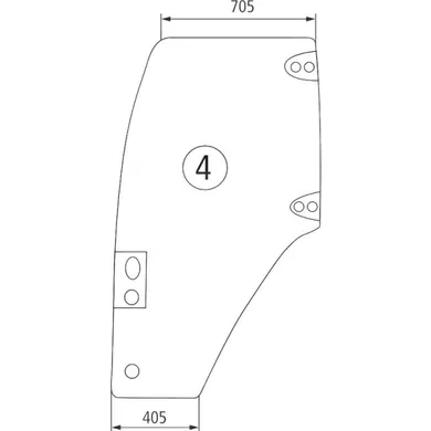 Скло кабіни ліве, TM190 / TL / MXM 155 82036001