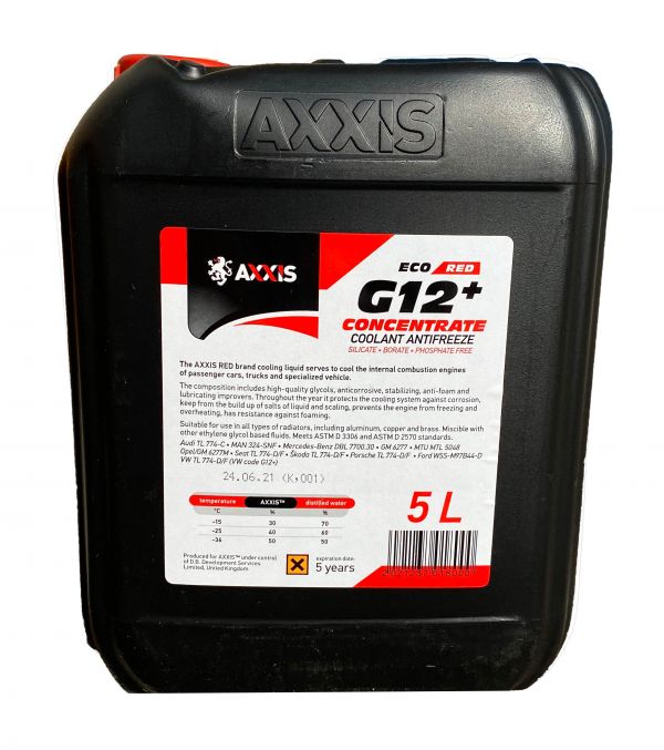 Антифриз G12 Сoolant Ready-Mix червоний Axxis - 5 кг