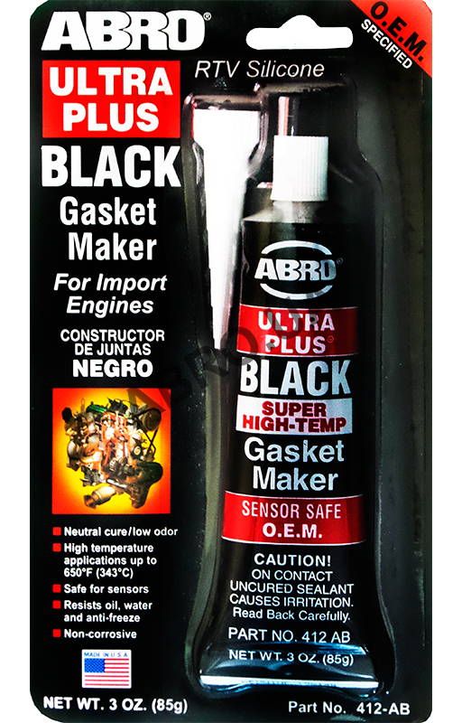 Герметик прокладок 999 силіконовий чорний OEМ ABRO - 85 гр.
