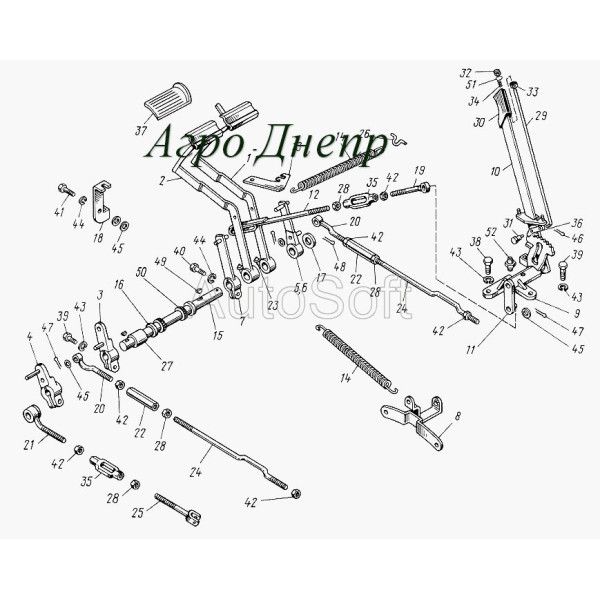 Важіль гальм ЮМЗ у зборі 45-3503040СБ