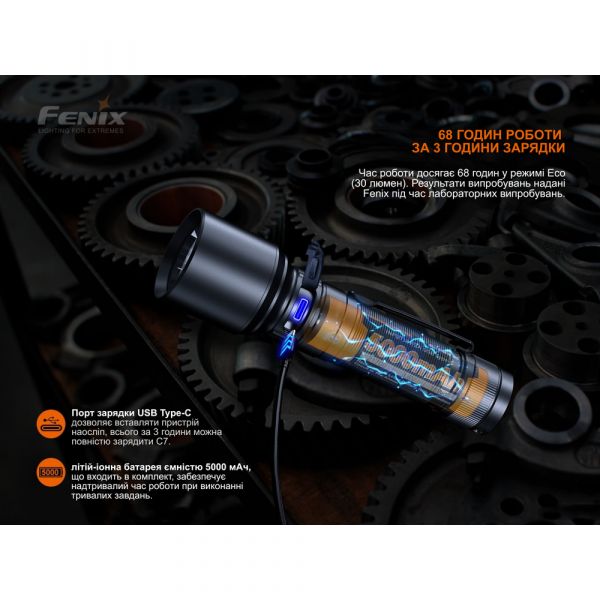 Ліхтар ручний Fenix C7 помаранчевий | Лімітована серія