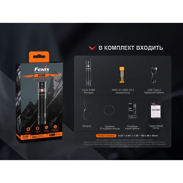 Ліхтар ручний Fenix E35R, блакитний | Лімітована серія