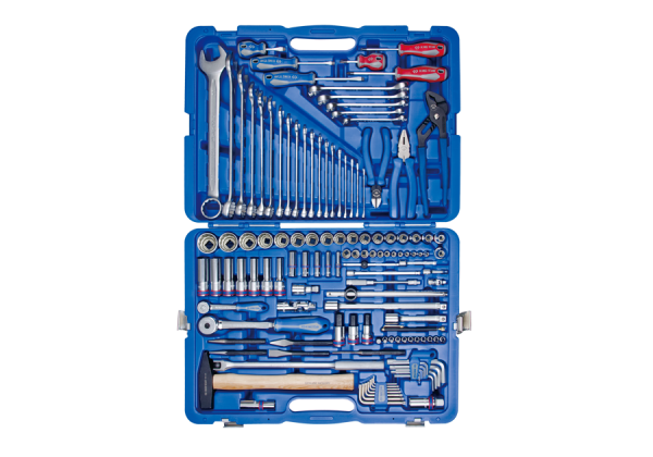 Набір інструментів 128 одиниць 1/4"+1/2" в пластиковому кейсі