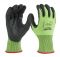 Рукавиці робочі сигнальні Hi-Vis MILWAUKEE, з опором порізам 5/E рівня, розмір 9/L