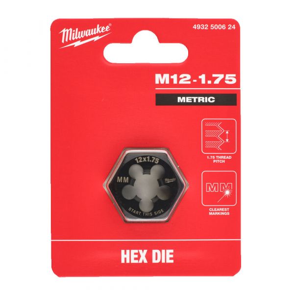 Плашка шестигранна MILWAUKEE, М12-1,75мм