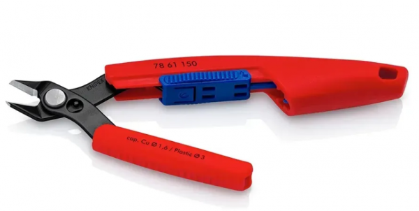 Кусачки Electronic Slim Knips, діаметр 1,6мм, 150мм KNIPEX 78 61 150 V01 V01 (з чохлом)