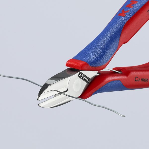 Кусачки бічні (бокорізи) для электроніки, Ø2,0мм , 130мм KNIPEX 77 02 130, хромовані