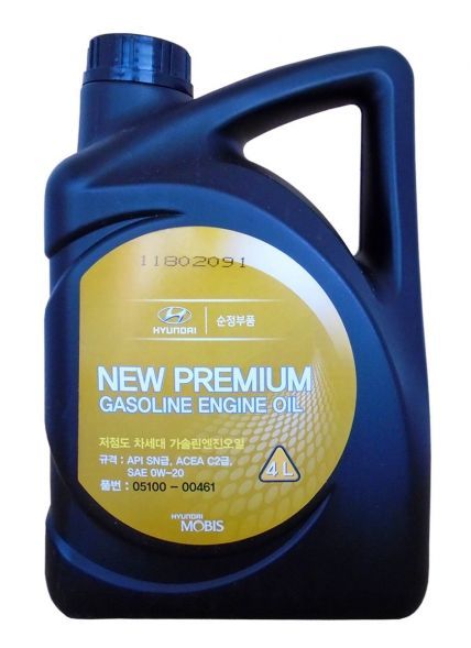 Олива Mobis Hyundai/KIA New Premium Gasoline 0W-20, 4л. 05100-00461