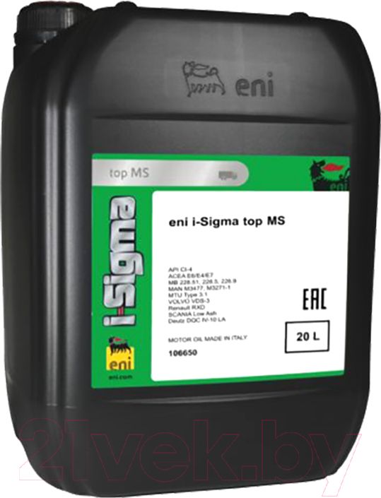 Олива моторна I-Sigma Top MS 10W-30 Eni - 20 л