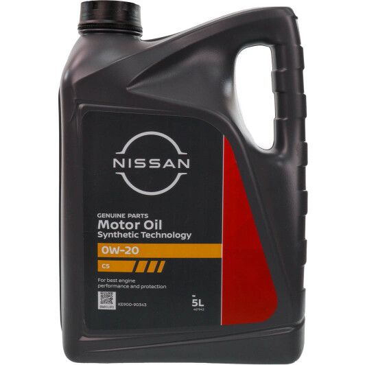 Олива NISSAN Motor oil 0W-20 C5, 5л. KE90090343