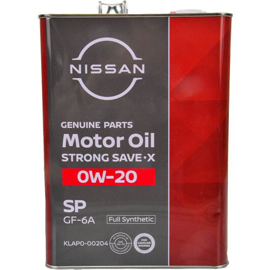 Олива Nissan SP Strong Save X 0W-20 (Japan), 4л. KLAP0-00204