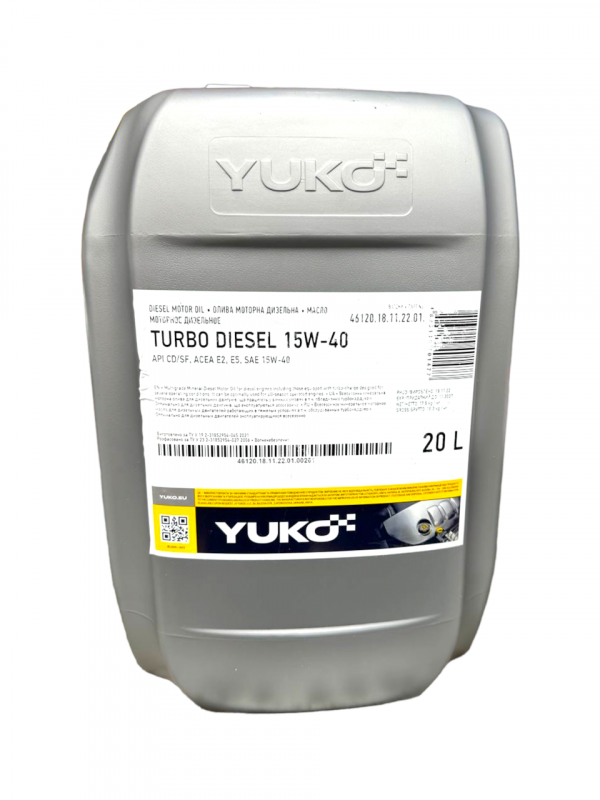 Масло моторное Turbo Diesel 15W-40 Yuko - 20 л канистра