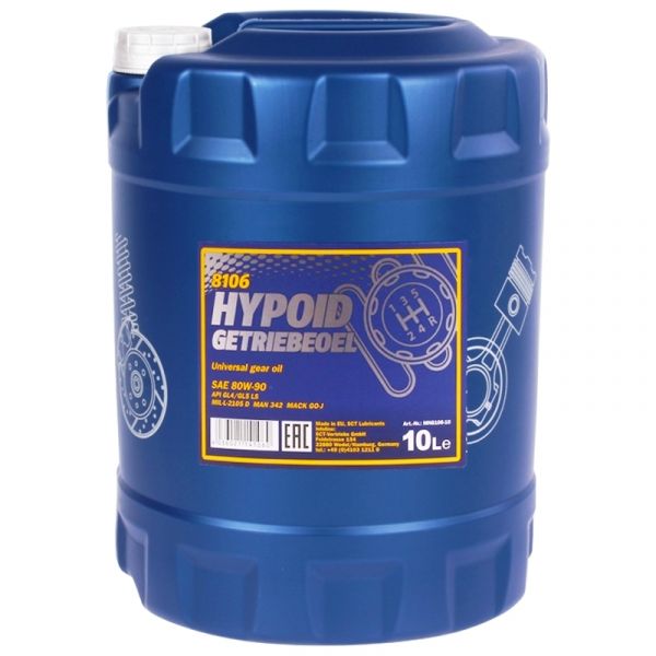 Трансмиссионное масло Hypoid Getriebeoel SAE 80W-90 Mannol - 10 л