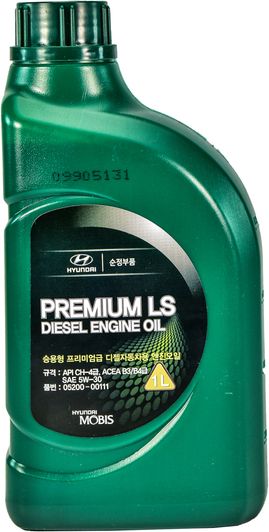 Олива моторна Mobis Premium LS Diesel 5W-30 API CH-4, ACEA A3/B4, 05200-00111 (Каністра 1л)