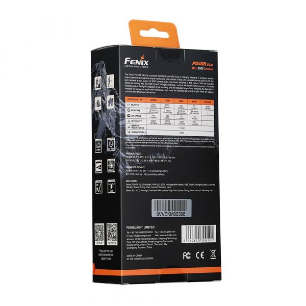 Ліхтар ручний Fenix PD40R V2.0 + подарунок Ліхтар ручний Fenix E01 V2.0