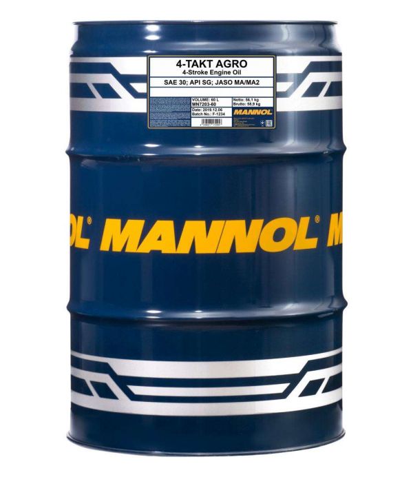 Моторное масло 4-TAKT Agro SAE 30 Mannol - 60 л