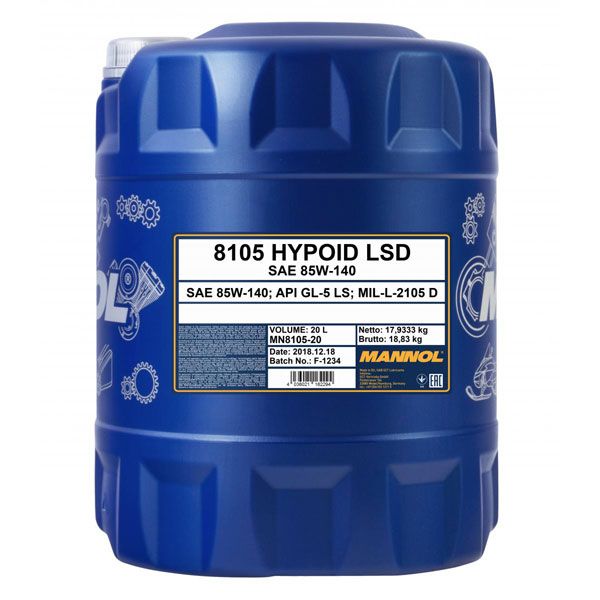 Трансмиссионное масло Hypoid LSD SAE 85W-140 Mannol - 10 л
