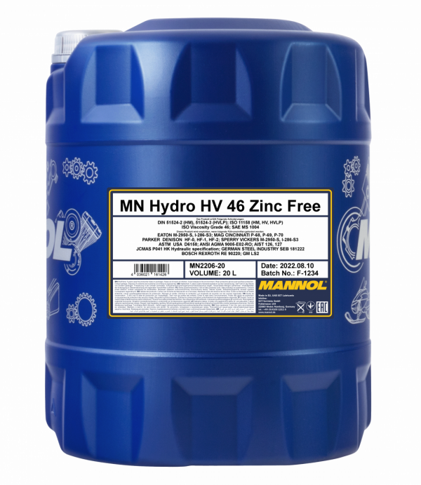 Олива гідравлічна ISO 46 Zinc Free Mannol - 20 л