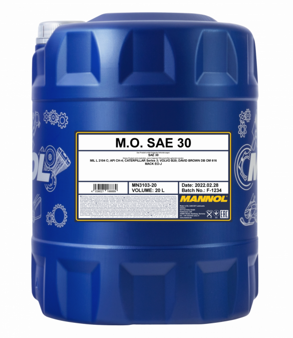 Моторное масло M.O. SAE 30API CD Mannol - 20 л