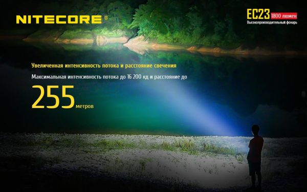 Фонарь Nitecore EC23 (Cree XNP35 HD E2 LED, 1800 люмен, 5 режимов, 1х18650)