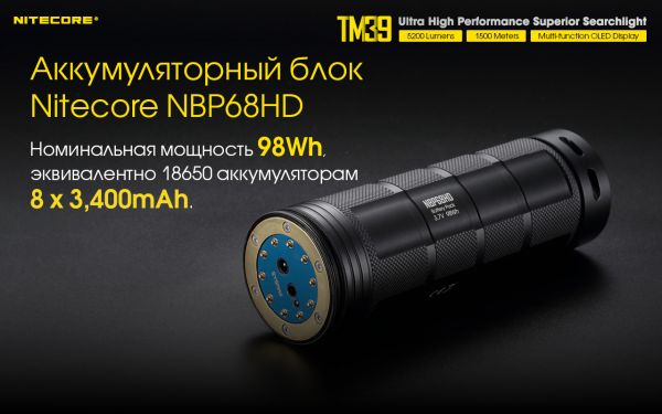 Фонарь Nitecore TM39 (Luminus STB-90 GEN2 LED, 5200 люмен, 7 режимов, 1xNBP68HD)