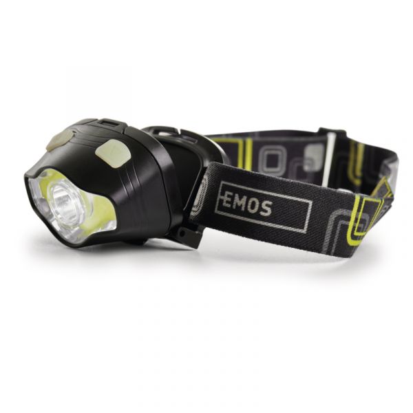 Фонарь налобный Emos P3536 (COB + LED, 220 люмен, 7 режимов, 3xAAA)