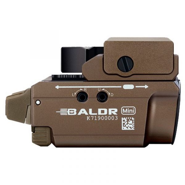 Фонарь пистолетный с ЛЦУ Olight Baldr Mini-DT (600люмен, 1режим, магнитная зарядка),desert, комплект