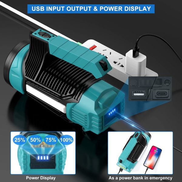 3в1 - Фонарь кемпинговый + Power Bank F-F02 (LED, 8 режимов, USB Type-C)