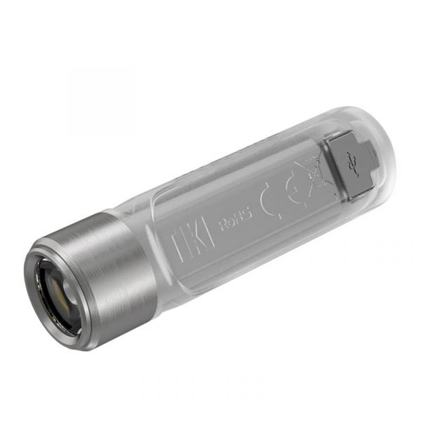 Фонарь наключный Nitecore TIKI (Osram P8 LED + UV, 300 люмен, 7 режимов, USB-С), прозрачный