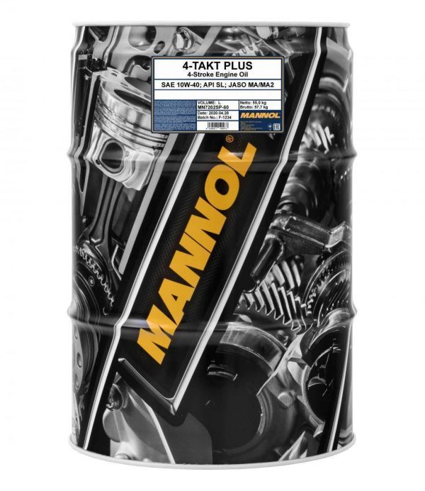 Олива моторна 4-TAKT Plus SAE 10W-40 Mannol - 60 л