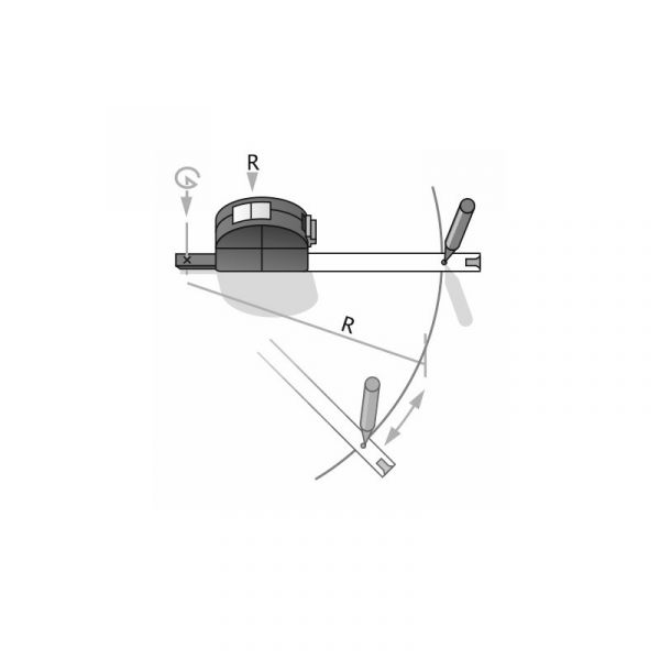 Рулетка вимірювальна 3 м продольні виміри, внутрішні виміри, отримання радіусів Viso BMI