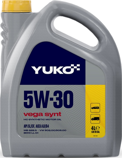 Олива моторна Vega Synt 5W-30 Yuko - 4 л каністра